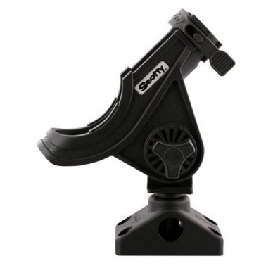 Scotty Baitcaster / Spinning Rod Holder, Black, w/ 0241 Side / Deck Mount Scotty Baitcaster / Spinning Rod Holder, Black, w/ 0241 Side / Deck Mount