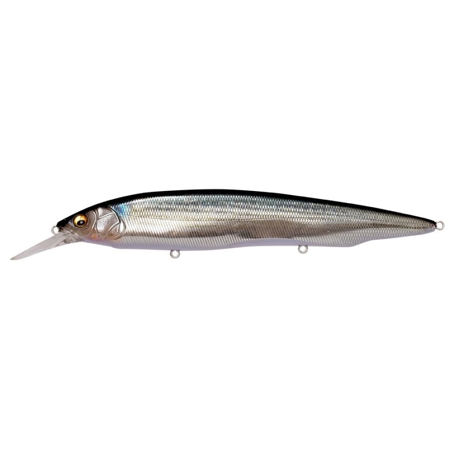 Megabass KANATA +1 – крупный плавающий минноу 160 мм, около 30 г, с заглублением до примерно 3,2 м. Основная цель – щука; также хорошо подходит для троллинга щуки и трофейного судака