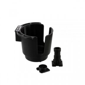 SCOTTY CUP HOLDER WITH POST & BUTTON, BLACK